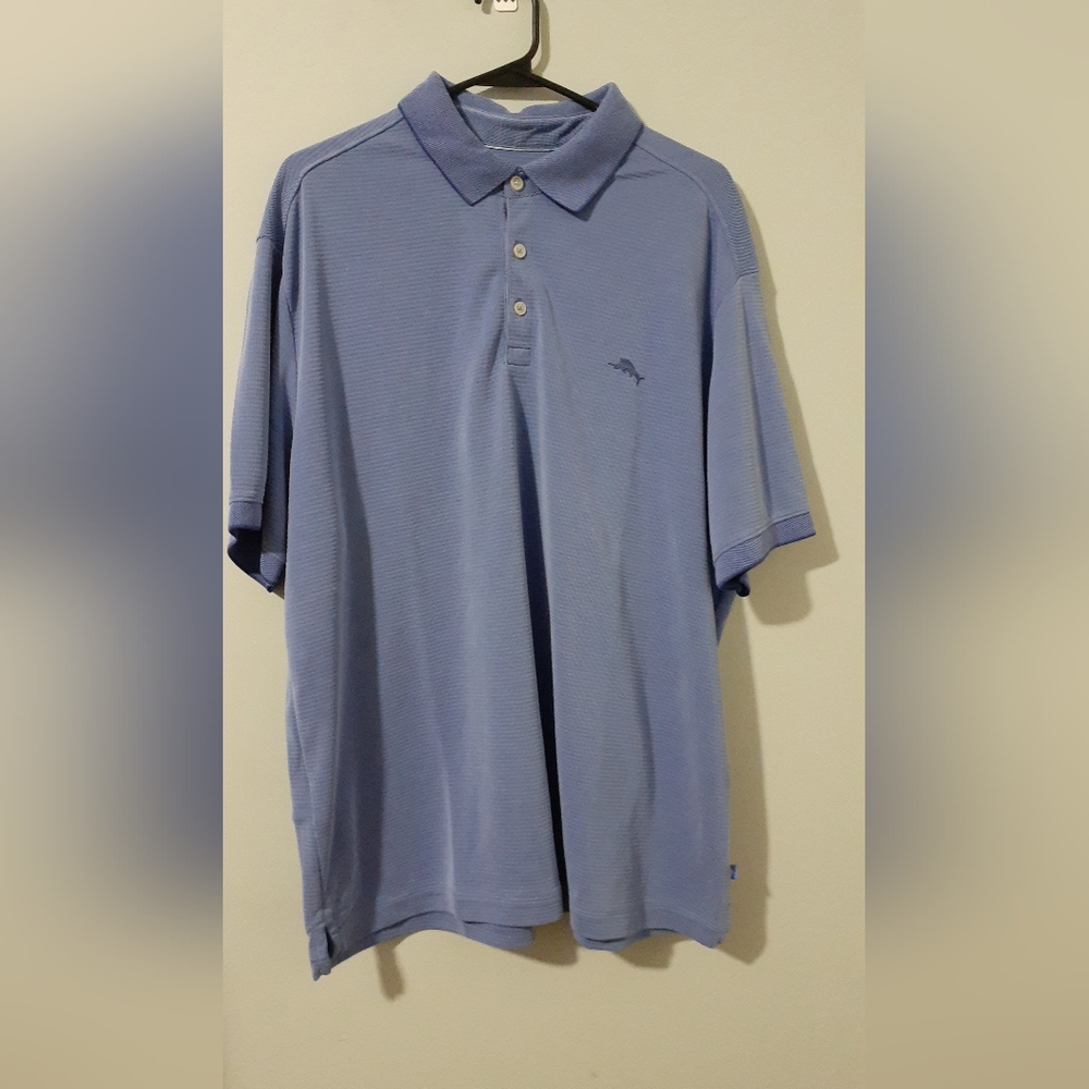 Tommy Bahama Polo Shirt Mens Island Zone Purple Cotton-- XLarge